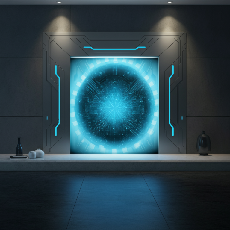 techno portal in wall